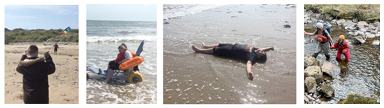 4 pictures of students enjoying the Govilion trip to the beach