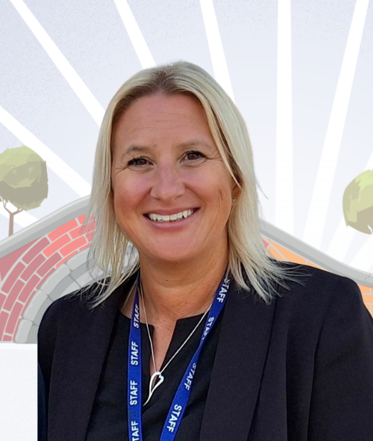 Tracy Latham headteacher dressed up as Where's Wally for World Book Day